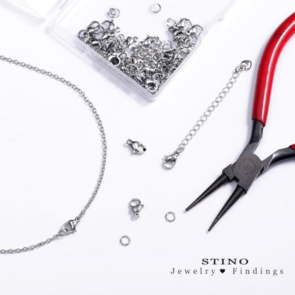 450Pcs Stainless Steel Lobster Claw Clasps & Jump Rings (10mm) | Fadeless, Waterproof, Hypoallergenic, Jewelry Making