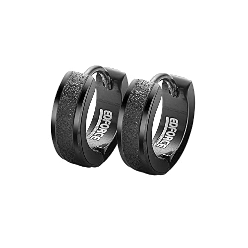 Small Huggie Hoop Earrings for Women - color: Brushed Black