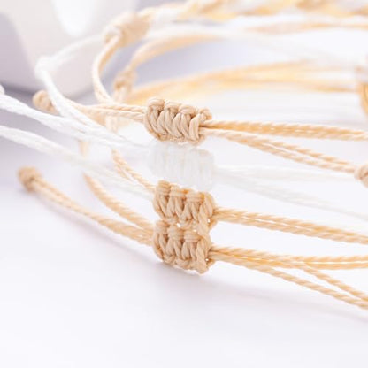 Sunflower Friendship Bracelets Boho Stackable String Bracelets Cute Trendy Gifts for Teen Girls Women - color: Ivory