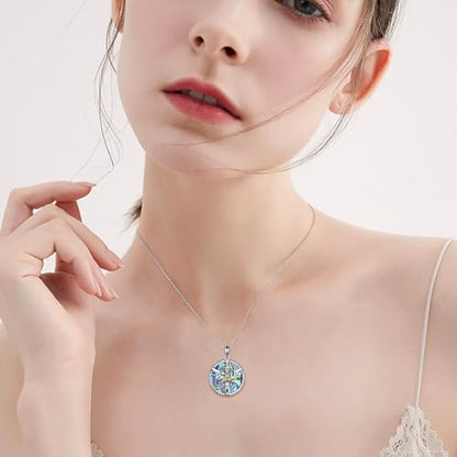 VONALA Artemis's/Poseidon's/Athena's/Weapons Necklace S925 Sterling Silver Plated Abalone Pendant Necklace for Women Men for Women Men - style: Modern