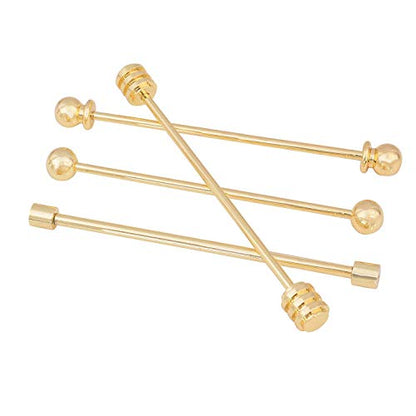 3PCS Copper Collar Bar Shirt Tie Necktie Pins Clip Clasp Lapel Stick Brooch Barbell Screw Cravat Pin - color: gold