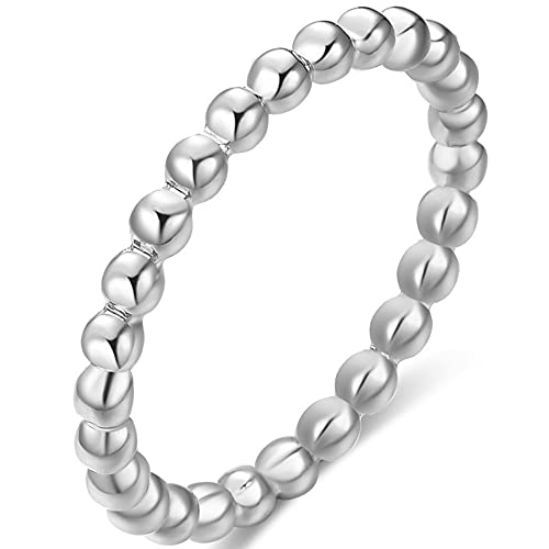 Jude Jewelers 2mm Stainless Steel Beaded Style Classical Simple Plain Stackable Wedding Band Ring - color: Silver