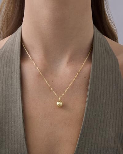 PAVOI 14K Gold Plated Dainty Cubic Zirconia Pendant Necklace for Women | Dot, Elephant, Butterfly, Pineapple, Lock, Knot, Palm Tree, Bow, Smiley Pendant | Layering Chain Necklaces - style: Pickleball Ball
