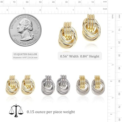 Jean Beau Chunky Gold Stud Earrings for Women Trendy Gold Plated Dangle Drop Prom Birthday Fashion Office Jewelry Gift - color: Silver
