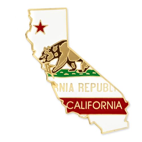 PinMart State Shape Flag Lapel Pin - color: California Gold Plated, size: 25 Pack