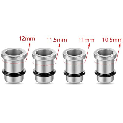 LADEMAYH Comfy Dead Stretching Ear Tapers Stretching Kit, Small Gaps Packed, 0.5mm Increments, Surgical Stainless Steel 316L, Flat Top Ear Plugs, Pain-Free Body Piercing Jewelry for Women & Mens - color: Silver, size: 10.5-12mm