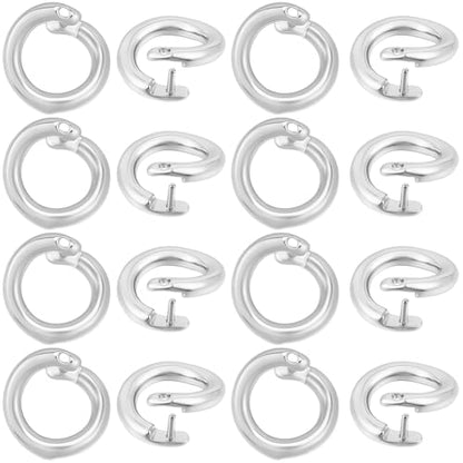 Beebeecraft 1 Box 30Pcs Locking Jump Rings 7.5mm Small 925 Sterling Silver Plated Round Split Jump Ring Open O Connector for Jewelry Making Charms Necklaces Pendants Bracelets DIY Crafts - color: Silver