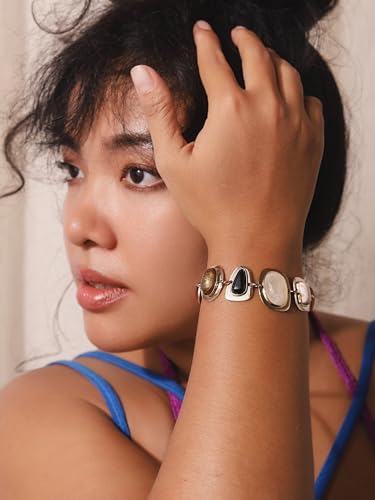 Geometric Metal Stone Bracelets, Trendy Personality Jewelry for Women - style: Bracelet R17-001