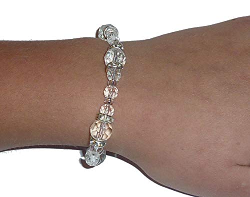 Hidden Hollow Beads Women's Crystal Stretch Charm Bracelet Handmade USA Inspirational Friendship Gift Jewelry for Her - style: Birthstone December