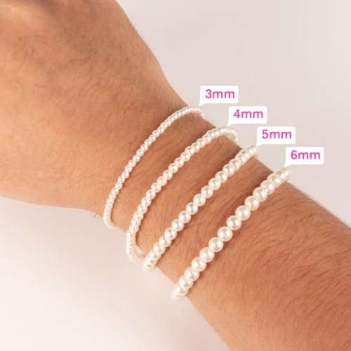 7500PCS Pearl Beads for Jewelry Making 4mm Small Seed Beads Bulk | Round Faux Pearls Beads with Holes for Bracelet Necklace Earrings Crafting - color: ivory(4mm)