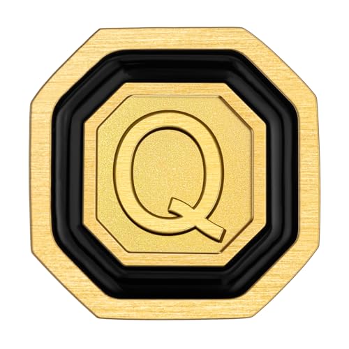 AMITER 18K Gold Plated Initial Cufflinks, Mens Cuff Links for Business Wedding Shirts Studs Suit Accessories - Gift for Groom Husband Father - style: Q