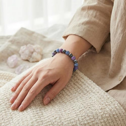 Bivei Protection Crystal Healing Bracelet | 8MM Strength Bracelet Spiritual Stretch Beaded Jewelry for Women Men Gift - color: Quit Alcohol, size: Medium 6.8-7.3 inch