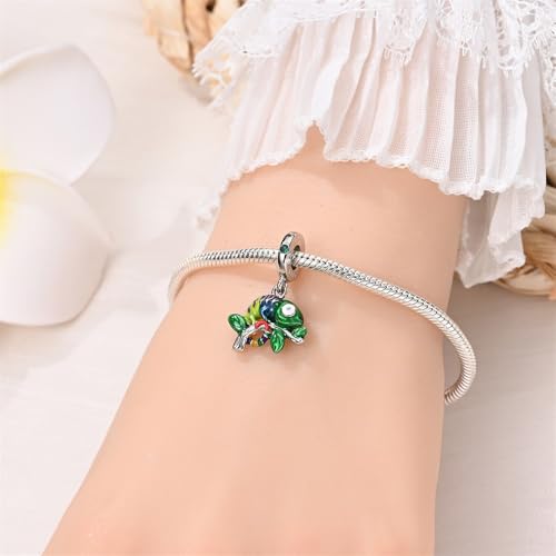 Pandach Animal Charm Bead fits Charms Bracelets for Woman-925 Sterling Silver Dangle Pendant Bead,Jewelry Beads Gifts for Women Bracelet&Necklace - style: Chameleon Charm