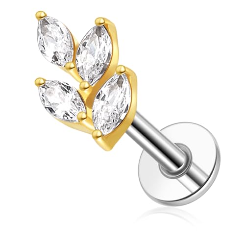 G23 Titanium Flat Back Earrings Studs 20g 18g 16g F136 Titanium Labrets Press Fit Threadless Push In Dainty Cartilage Helix Conch Lobe Lip Tragus Piercing Jewelry Push Back - style: 16G Style D