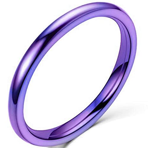 Jude Jewelers 1.5mm Stainless Steel Classical Plain Stackable Wedding Band Ring - color: Purple