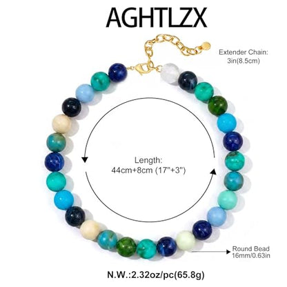 Chunky Beaded Necklace for Women, Colorful Trendy Statement Summer Jewelry Gift - color: necklace-2