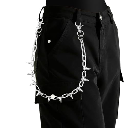 Goth Pants Chain Charms for Women Men Punk Layered Jean Chains Gothic Y2k Pocket Chain for Women Hip Hop Waist Chains - color: Rivet2