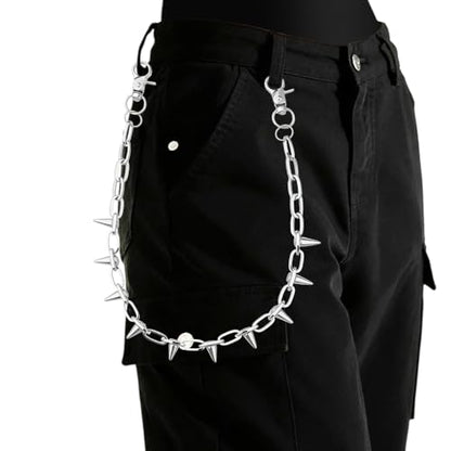 Goth Pants Chain Charms for Women Men Punk Layered Jean Chains Gothic Y2k Pocket Chain for Women Hip Hop Waist Chains - color: Rivet2