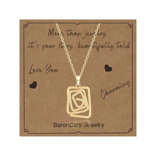 2 PCs Gold Plated Necklace Set for Women - Non Tarnish Jewelry Gift with Fashion Design - style: Geometric Swirl Large