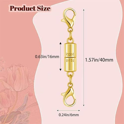 Magnetic Jewelry Clasps, 925 Sterling Silver, Strong Magnetic Closures for Necklaces and Bracelets (4pcs Golden) - color: 4pcs golden