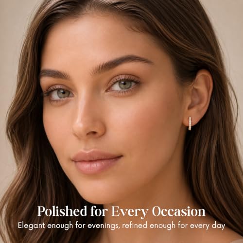 Gempires Huggie Hoop Earrings for Women | Cubic Zirconia Fashion Earrings Collection | Gold, Silver & Rose Gold Tone Styles | Lightweight Everyday Jewelry - color: Clear / White