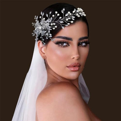 Wedding Hair Pieces for Brides, Rhinestone Bridal Hair Comb | Elegant Wedding Hair Accessories for Bridesmaid, Headwear for Party, Prom or Birthday