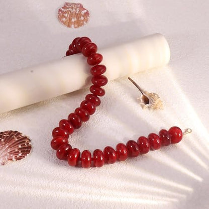 CSIYANJRY99 Chunky Beaded Necklace for Women, Large Colorful Resin Beads Statement Necklace, Boho Summer Beach Vacation Jewelry Gifts - color: Red