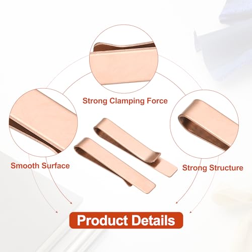 PATIKIL Skinny Tie Clips, Stainless Steel Tie Clips for Men Wedding - color: Rose Gold