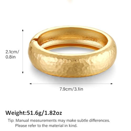 Chunky Gold Bangles Bracelet for Women Trendy Statement Bracelet Dainty Charm Gold Jewelry - color: Texture Bracelet-GD