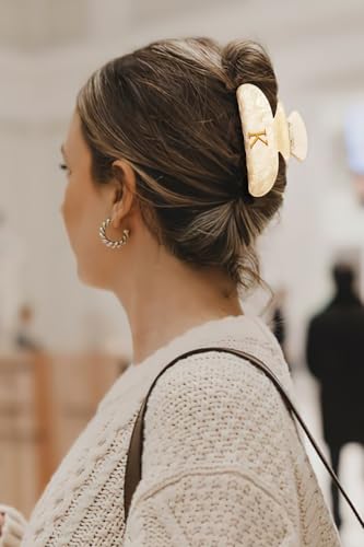 LILIE&WHITE Acrylic Letter Hair Clips For Women Stylish K Monogram | Alphabet Hair Clip Fashion Glitter Claw Clips Elegant And Durable Hair Accessory Large Hair Clips K - color: HC22539K