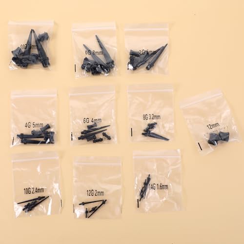Yolev 48pcs Ear Stretching Kit - Heart Gauges Stretching Kit | Acrylic Tunnels & Plugs Gage Starter Kits for Women Men ， Lightweight Ear Gauge Kit 14g-00g Tapers for Ears