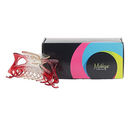 Jumbo Jaw Clip Extra Large Marbelized Hair Claw for Women (Glitter Red) - color: Glitter Red