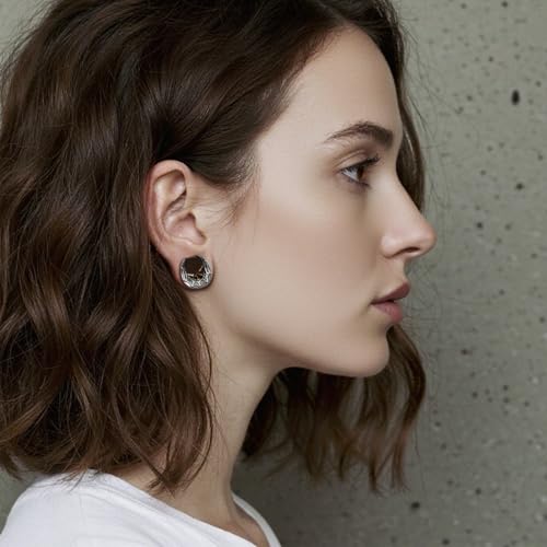ERKUOO 2PCS 0g 00g-1" Gothic Golden Raven Skull Saddle Ear Gauge Spider Web Double Flared Plug Tunnels Expander Piercing Jewelry For Women Men 8mm-25mm - color: Spider Web-Silver, size: 00g=10mm