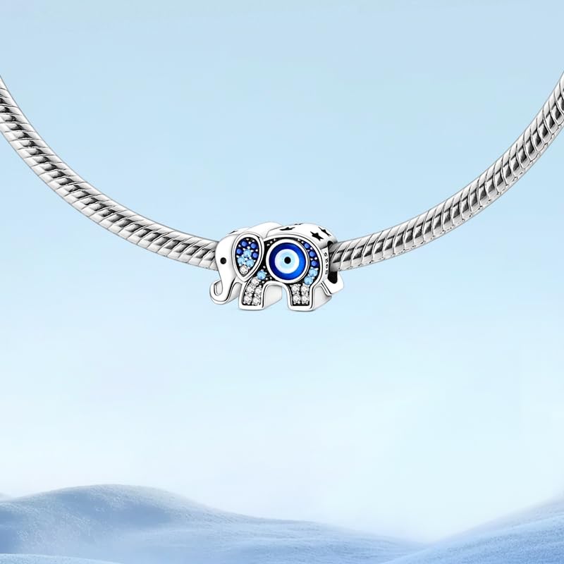 Charm for Bracelets and Necklaces, Heart Animals 925 Sterling Silver Bead Celestial Sun Moon Star Charms Jewelry Gift for Women Girls - color: Elephant Charm