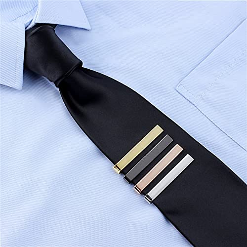 HAWSON 2 inch Tie Clips for Men-Skinny Tie Bar Tie Set for Wedding Anniversary Business and Best Gift for Dad Husband Brother - color: High Polish-without Letter