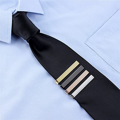 HAWSON 2 inch Tie Clips for Men-Skinny Tie Bar Tie Set for Wedding Anniversary Business and Best Gift for Dad Husband Brother - color: High Polish-without Letter
