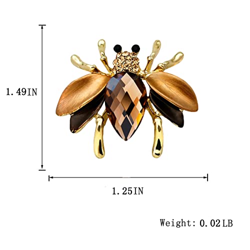 seven wolves Women Crystal Bouquet Brooch Pin All-Match Accessories Rhinestone Brooches and Pins - color: Brown C