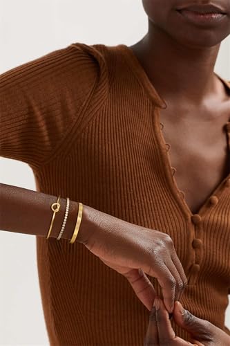 14K Gold Plated Stackable Bangle Bracelets for Women | Dainty Cuff Bracelets, Stackable for Women, Waterproof Bracelet Stack, Gold Jewelry Gifts Trendy Adjustable Accessories - color: 3-layer-F-Gold