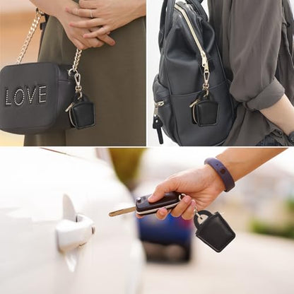 KUKUVR Travel Jewelry Ring Holder Box with Keychain (Black) | Small Ring Earring Stud Necklace Storage Case, for Gym Sports - color: Black