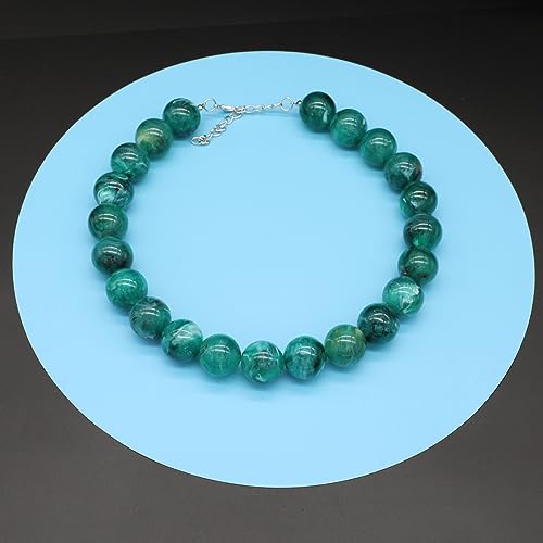 JNF Chunky Beaded Necklaces Women Large Big Ball Bead Choker Necklace Bold Statement Beads jewelry Gift - color: gemstone neckalce Emerald