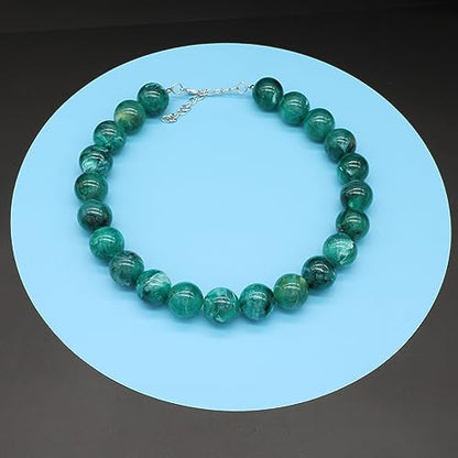 JNF Chunky Beaded Necklaces Women Large Big Ball Bead Choker Necklace Bold Statement Beads jewelry Gift - color: gemstone neckalce Emerald