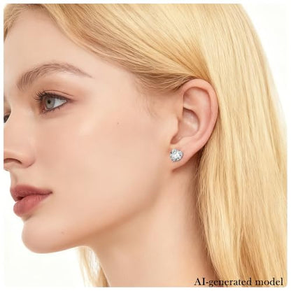 10G-00G Gold Silver Plated Heart Zircon Gauges for Ears 316L Surgical Steel Internally Threaded Screw Fit Single Flared Tunnels Plugs Earrings Hollow Gauges for Women Men - color: 0G= 8mm = 5/16 inch