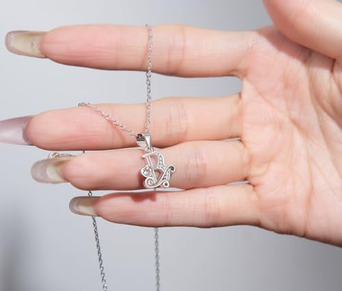 S925 Sterling Silver Initial Letter Necklaces for Women Dainty Letter Chain Necklace for Women Personalized Jewelry Gifts - style: B