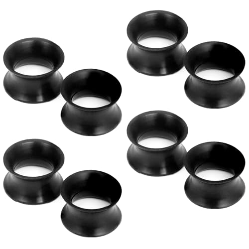 10G-50mm Thin Black Silicone Ear Gauges Tunnels Rubber Ear Plugs Gauges Double Flared Flexible Tunnel Earrings for Women Men - color: 12mm = 1/2 inch