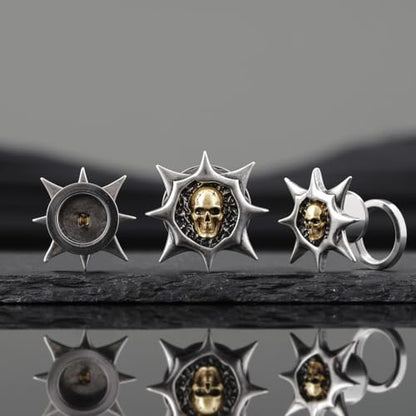 COOEAR Stainless Steel Ear Tunnel and Plug, Flesh Gauges for Earrings, Industrial Gears Design Piercing Expander Stretchers. - color: S8743G, size: 5/8" (16mm)
