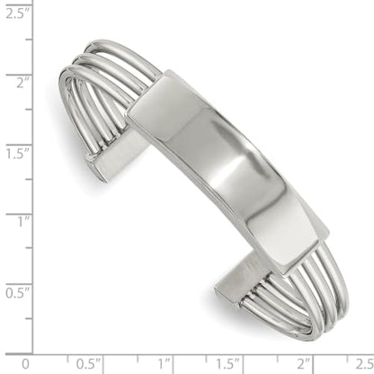 Chisel Engraveable ID Cuff Bangle in Stainless Steel