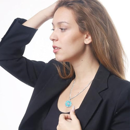 Compass Necklace for Women Men 925 Sterling Silver Pendant Urn Necklaces for Ashes Picture Locket Necklace Anchor Necklace Viking Necklace Crystals CZ Moonstone Abalone Shell Turquoise Compass Jewelry - color: Q-C-Compass Picture Locket, style: Locket
