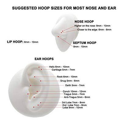 316L Surgical Steel Hypoallergenic Hinged Nose Ring Hoop for Women & Men | Seamless Clasp, Used in Nostril, septum, lip, and all ear piercings. 20 Gauge to 6 Gauge, Inner Diameter 5mm to 22mm - color: 18k rose gold-plated, size: 20 Gauge 6mm