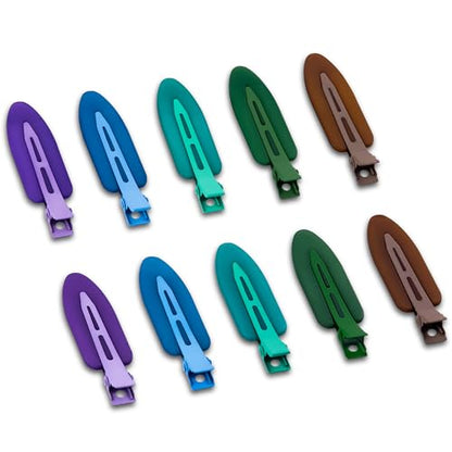 10 Pcs Creaseless No Crease No Bend Flat Hair Clips For Styling Non Slip Makeup Clips For Women Salon Hairstyle,Matte Brown Dark Blue Purple Green - color: Matte Brown Dark Blue Purple Green
