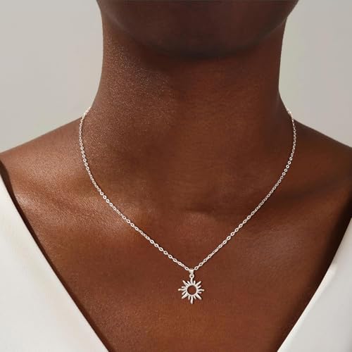 CHESKY Layered Necklaces for Women Trendy, Dainty 14k Gold Plated Pendant Necklace Layering Necklace for Women Non Tarnish Hypoallergenic Sun Gold Necklace Stack Gold Jewelry for Women Gifts - style: Sun-SL